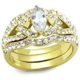 TK2743 - IP Gold(Ion Plating) Stainless Steel Ring with AAA Grade CZ in Clear - Alamode - Flyclothing LLC