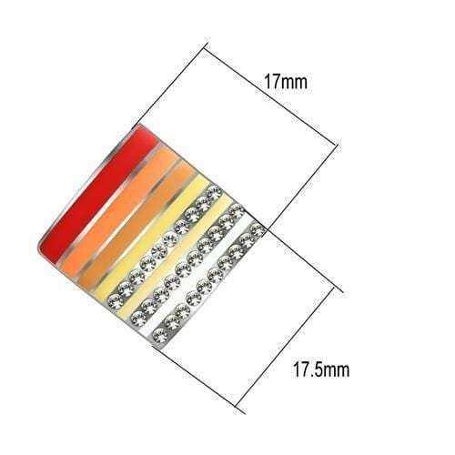 TK275 - High polished (no plating) Stainless Steel Earrings with Top Grade Crystal in Clear - Alamode - Flyclothing LLC