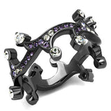 TK2780 - IP Light Black (IP Gun) Stainless Steel Ring with AAA Grade CZ in Clear - Alamode - Flyclothing LLC
