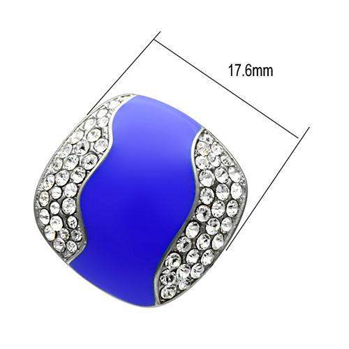 TK278 - High polished (no plating) Stainless Steel Earrings with Top Grade Crystal in Clear - Alamode - Flyclothing LLC