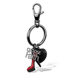 TK2795 - IP Light Black  (IP Gun) Stainless Steel Key Ring with Top Grade Crystal  in Jet - Alamode