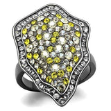 TK2805 - IP Light Black (IP Gun) Stainless Steel Ring with Top Grade Crystal in Multi Color - Alamode - Flyclothing LLC