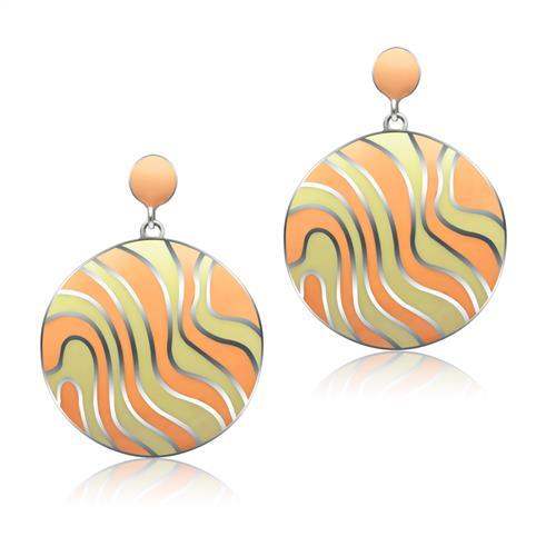 TK280 - High polished (no plating) Stainless Steel Earrings with No Stone - Alamode - Flyclothing LLC