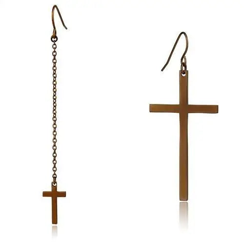 TK2815 - IP Coffee light Stainless Steel Earrings with No Stone - Alamode - Flyclothing LLC