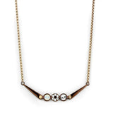 TK2823 - IP Rose Gold & IP light Coffee Stainless Steel Necklace with Top Grade Crystal in Multi Color - Alamode - Flyclothing LLC