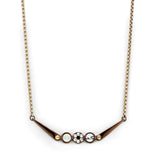 TK2823 - IP Rose Gold & IP light Coffee Stainless Steel Necklace with Top Grade Crystal in Multi Color - Alamode - Flyclothing LLC