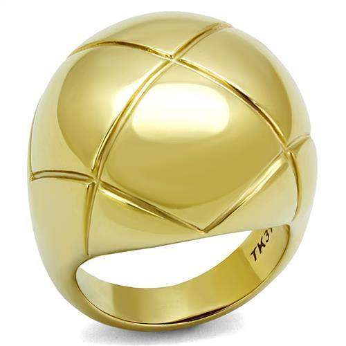 TK2831 - IP Gold(Ion Plating) Stainless Steel Ring with No Stone - Alamode - Flyclothing LLC