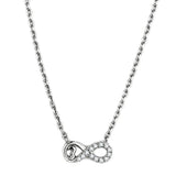 TK2885 - High polished (no plating) Stainless Steel Necklace with AAA Grade CZ  in Clear - Alamode