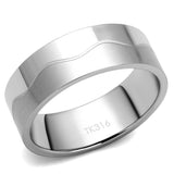 TK2918 - High polished (no plating) Stainless Steel Ring with No Stone - Alamode