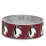 TK292 - High polished (no plating) Stainless Steel Bangle with No Stone - Alamode