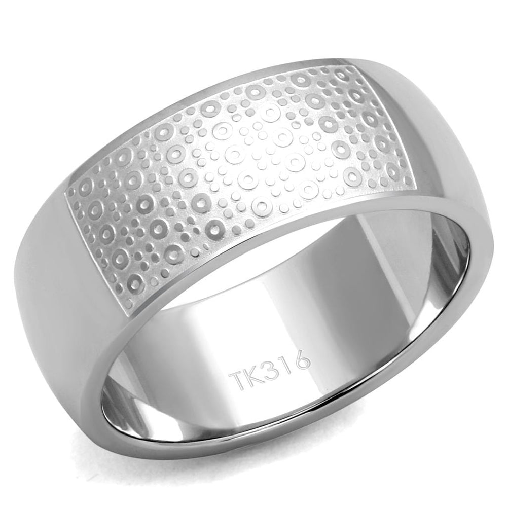 TK2945 - High polished (no plating) Stainless Steel Ring with No Stone - Alamode