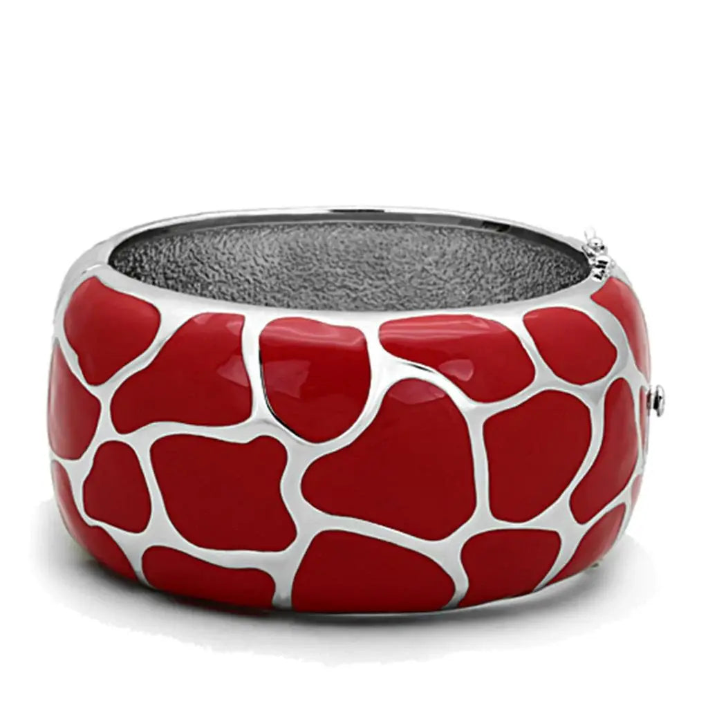 TK294 - High polished (no plating) Stainless Steel Bangle with Epoxy in Siam - Alamode - Flyclothing LLC
