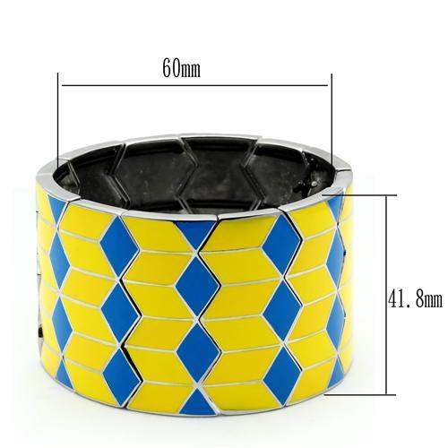TK295 - High polished (no plating) Stainless Steel Bracelet with No Stone - Alamode - Flyclothing LLC