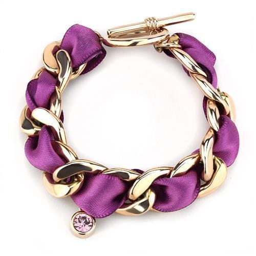 TK3065 - IP Rose Gold(Ion Plating) Stainless Steel Bracelet with Top Grade Crystal  in Rose - Alamode