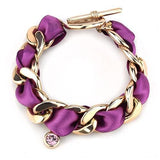 TK3065 - IP Rose Gold(Ion Plating) Stainless Steel Bracelet with Top Grade Crystal  in Rose - Alamode
