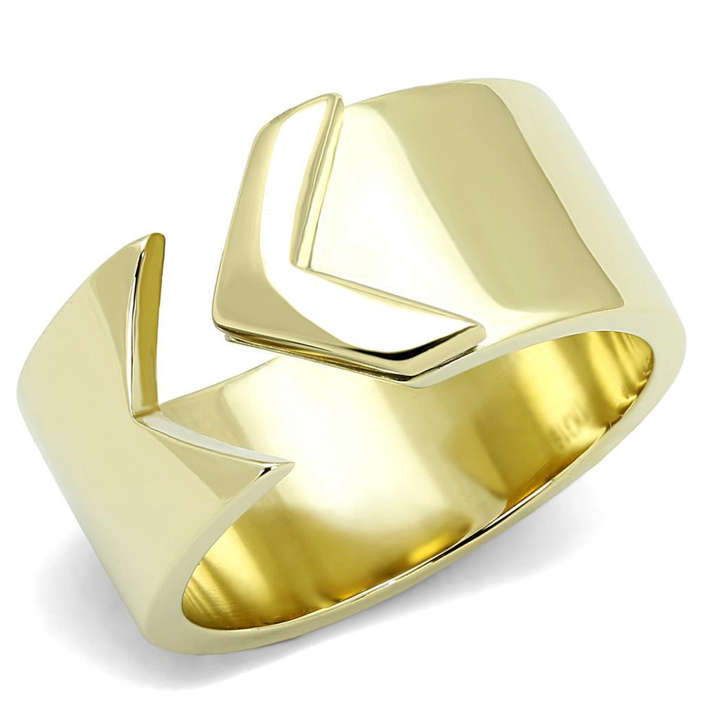 TK3120 - IP Gold(Ion Plating) Stainless Steel Ring with No Stone - Alamode