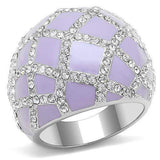 TK3143 - High polished (no plating) Stainless Steel Ring with Top Grade Crystal in Clear - Alamode - Flyclothing LLC