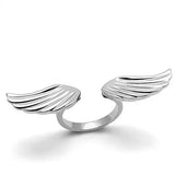 TK3145 - High polished (no plating) Stainless Steel Ring with No Stone - Alamode - Flyclothing LLC