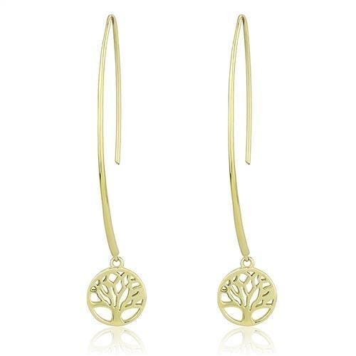 TK3149 - IP Gold(Ion Plating) Stainless Steel Earrings with No Stone - Alamode