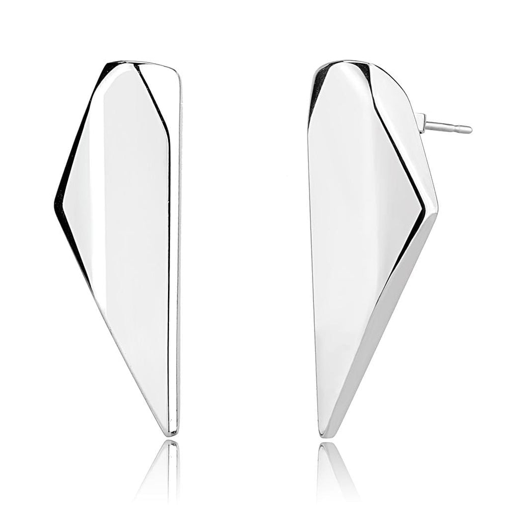 TK3160 - Rhodium Stainless Steel Earrings with No Stone - Alamode