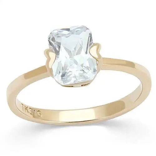 TK3179 - IP Rose Gold(Ion Plating) Stainless Steel Ring with AAA Grade CZ in Clear - Alamode - Flyclothing LLC