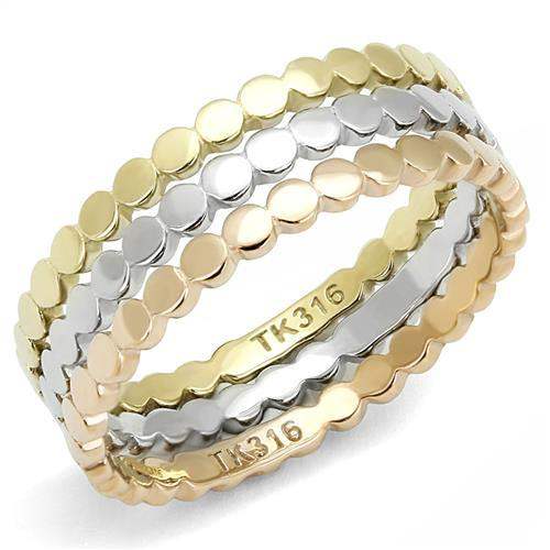 TK3180 - IP Gold & IP Rose Gold (Ion Plating) Stainless Steel Ring with No Stone - Alamode - Flyclothing LLC