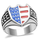 TK3192 - High polished (no plating) Stainless Steel Ring with Epoxy  in Multi Color - Alamode