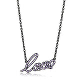 TK3218 - IP Black(Ion Plating) Stainless Steel Chain Pendant with AAA Grade CZ in Multi Color - Alamode - Flyclothing LLC