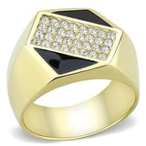 TK3224 - IP Gold(Ion Plating) Stainless Steel Ring with Top Grade Crystal  in Clear - Alamode
