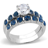 TK3235 - High polished (no plating) Stainless Steel Ring with AAA Grade CZ  in Clear - Alamode