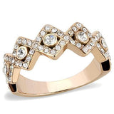TK3237 - IP Rose Gold(Ion Plating) Stainless Steel Ring with Top Grade Crystal  in Clear - Alamode