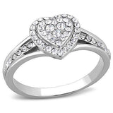 TK3249 - High polished (no plating) Stainless Steel Ring with Top Grade Crystal in Clear - Alamode - Flyclothing LLC