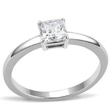 TK3250 - High polished (no plating) Stainless Steel Ring with AAA Grade CZ  in Clear - Alamode
