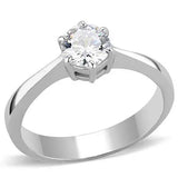 TK3252 - High polished (no plating) Stainless Steel Ring with AAA Grade CZ in Clear - Alamode - Flyclothing LLC