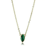 TK3286 - IP Gold(Ion Plating) Stainless Steel Necklace with Synthetic MALACHITE in Emerald - Alamode - Flyclothing LLC
