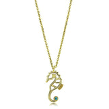 TK3296 - IP Gold(Ion Plating) Stainless Steel Necklace with Top Grade Crystal  in Blue Zircon - Alamode