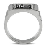 TK329 - High polished (no plating) Stainless Steel Ring with Top Grade Crystal  in Clear - Alamode