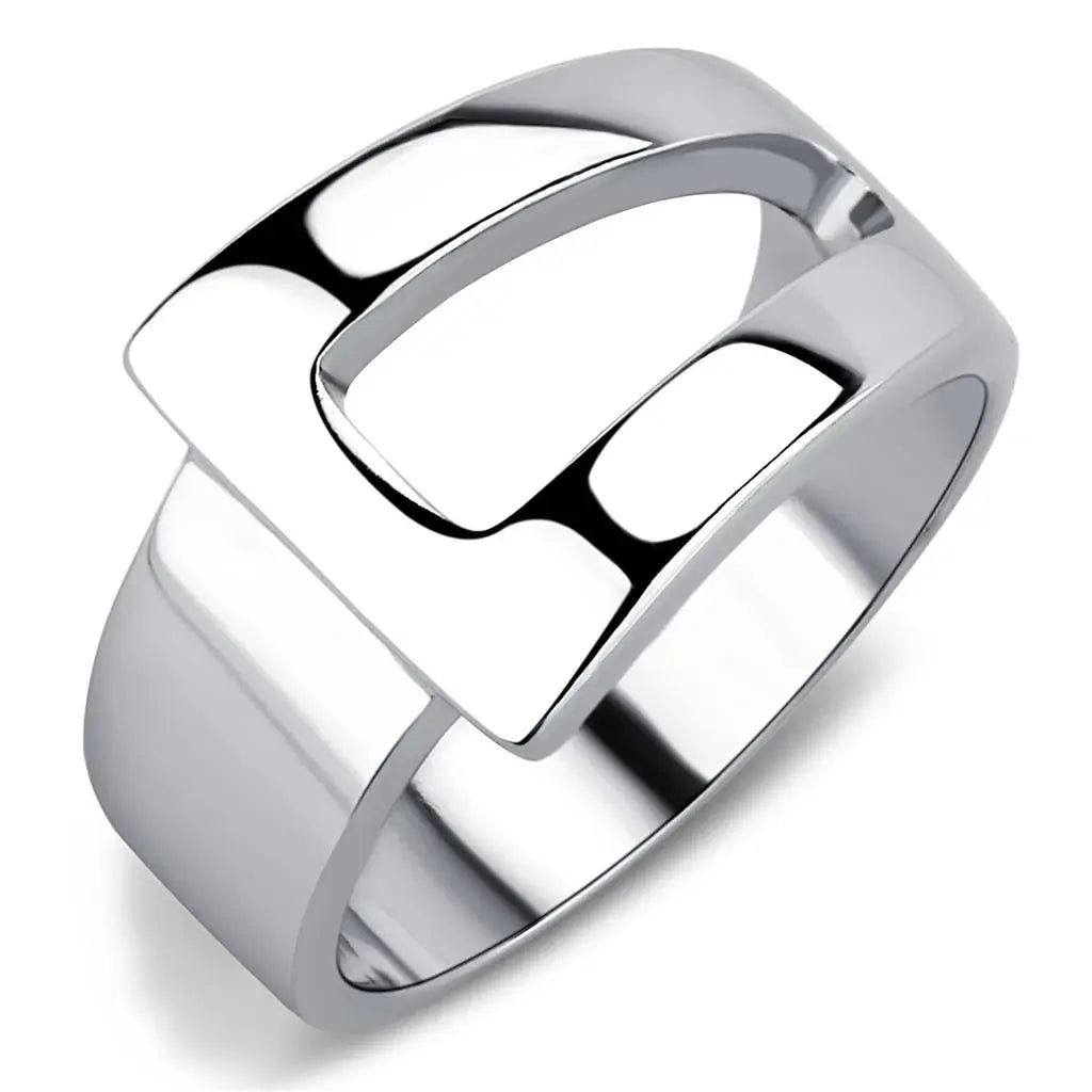 TK3438 - High polished (no plating) Stainless Steel Ring with No Stone - Alamode - Flyclothing LLC