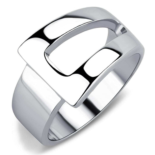 TK3438 - High polished (no plating) Stainless Steel Ring with No Stone - Alamode - Flyclothing LLC