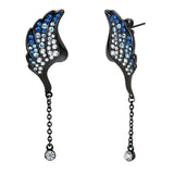 TK3469 - IP Black(Ion Plating) Stainless Steel Earrings with Top Grade Crystal in Multi Color - Alamode - Flyclothing LLC