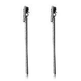 TK3470 - IP Black(Ion Plating) Stainless Steel Earrings with Top Grade Crystal in Clear - Alamode - Flyclothing LLC