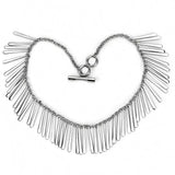 TK3499 - High polished (no plating) Stainless Steel Necklace with No Stone - Alamode - Flyclothing LLC
