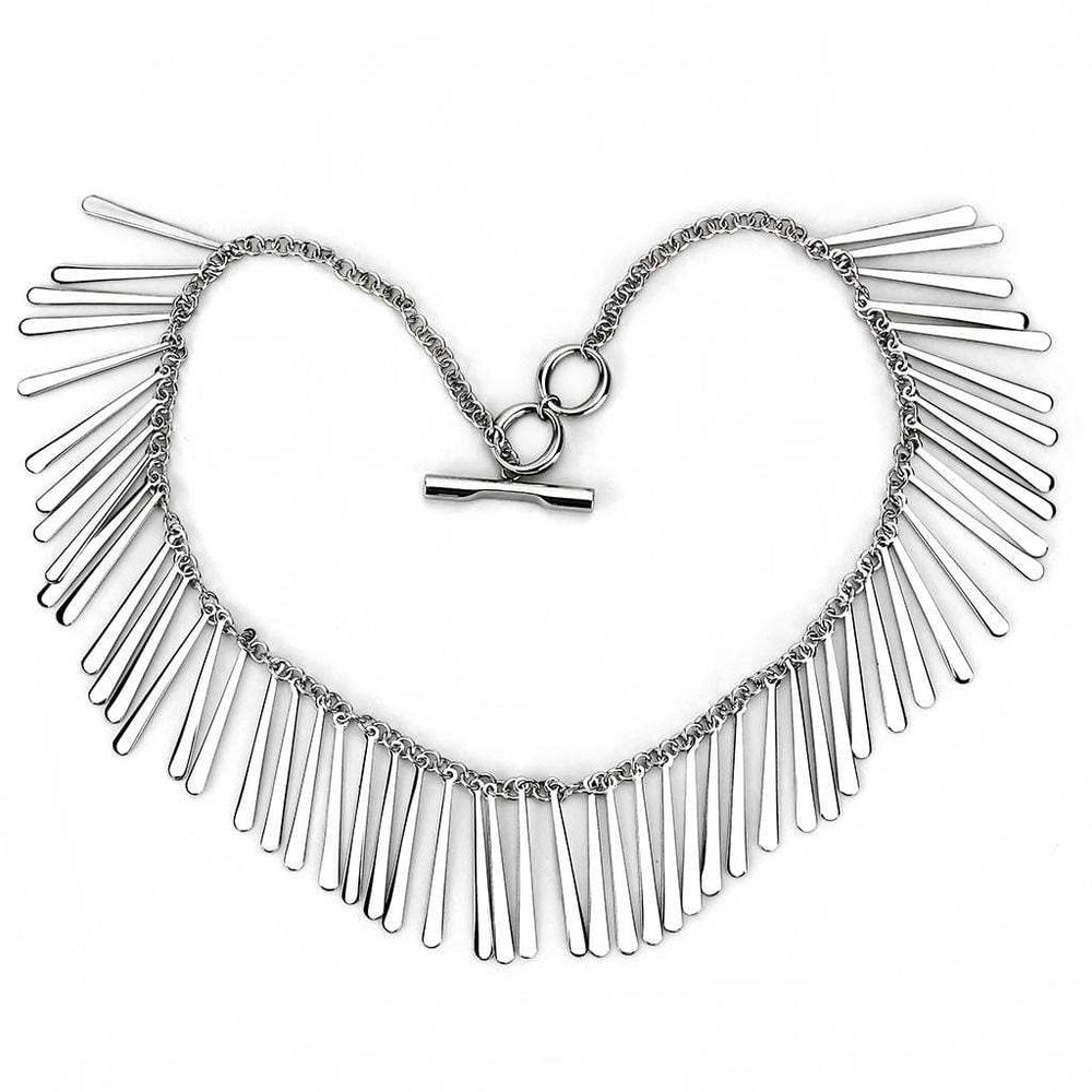 TK3499 - High polished (no plating) Stainless Steel Necklace with No Stone - Alamode - Flyclothing LLC