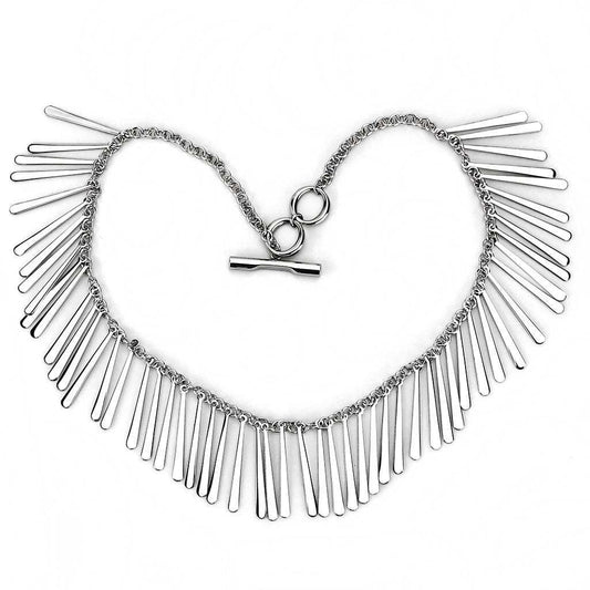 TK3499 - High polished (no plating) Stainless Steel Necklace with No Stone - Alamode - Flyclothing LLC