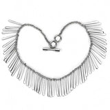 TK3499 - High polished (no plating) Stainless Steel Necklace with No Stone - Alamode - Flyclothing LLC