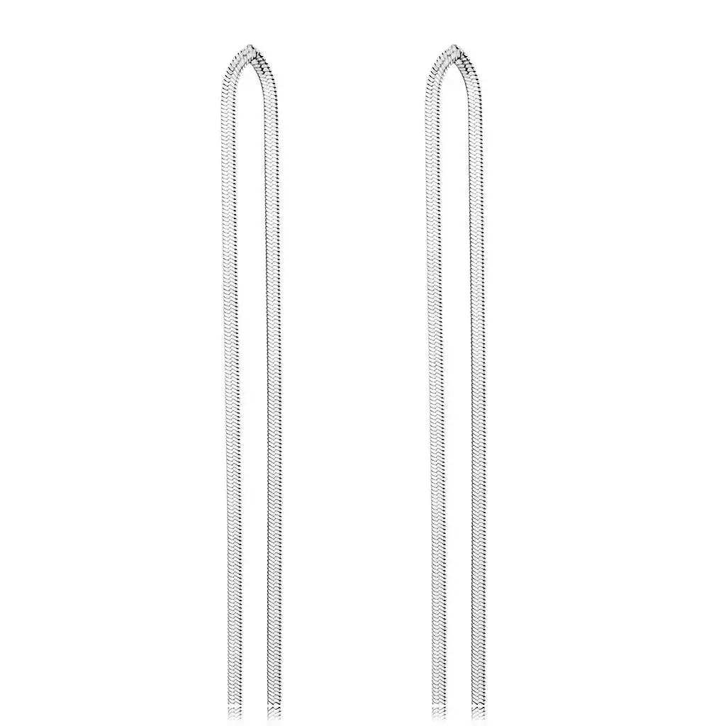 TK3530 - High polished (no plating) Stainless Steel Earrings with No Stone - Alamode - Flyclothing LLC