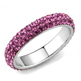 TK3542 - High polished (no plating) Stainless Steel Ring with Top Grade Crystal  in Rose