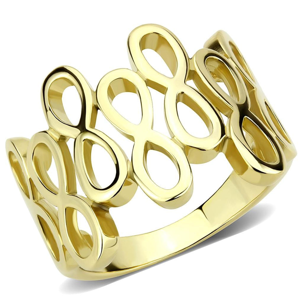 TK3569 - IP Gold(Ion Plating) Stainless Steel Ring with No Stone - Alamode
