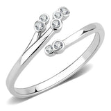 TK3570 - No Plating Stainless Steel Ring with AAA Grade CZ in Clear - Alamode - Flyclothing LLC