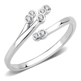 TK3570 - No Plating Stainless Steel Ring with AAA Grade CZ  in Clear - Alamode